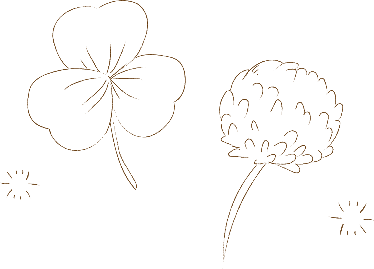 クローバーとタンポポのイラスト